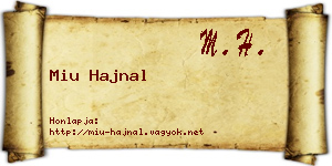 Miu Hajnal névjegykártya